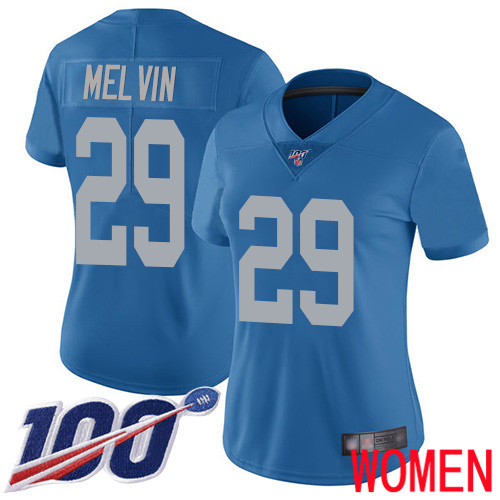 Detroit Lions Limited Blue Women Rashaan Melvin Alternate Jersey NFL Football #29 100th Season Vapor Untouchable->women nfl jersey->Women Jersey